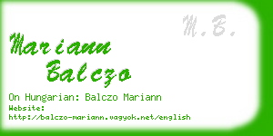 mariann balczo business card